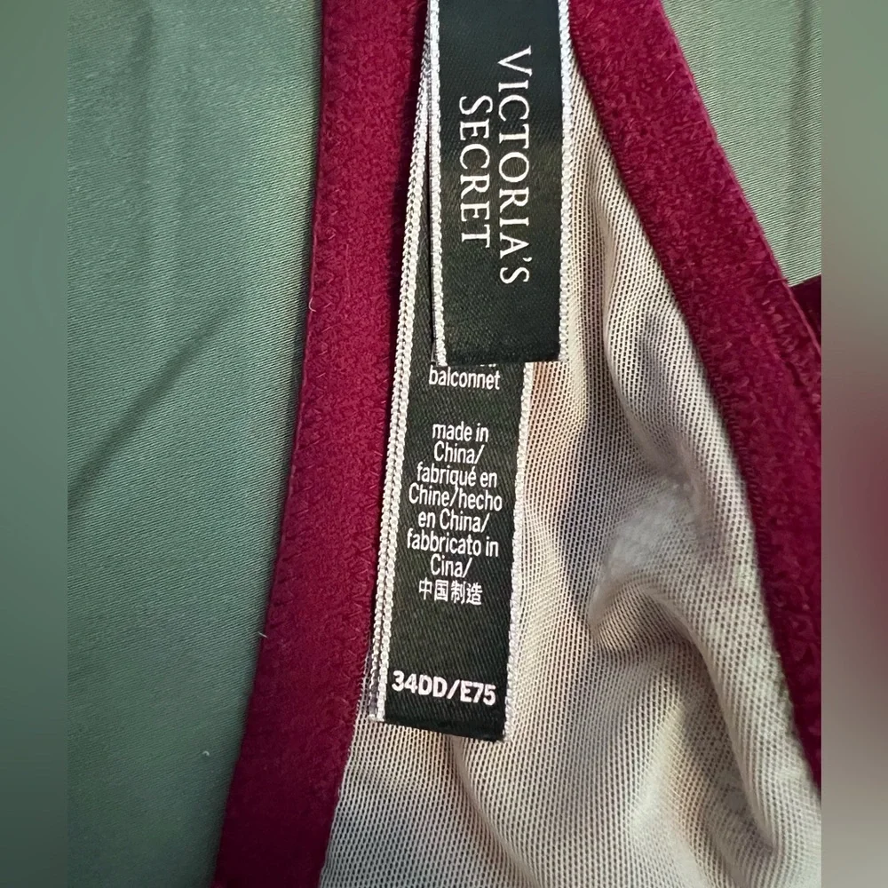 Victoria's Secret Burgundy Lace Balconette Bra - Picture 3 of 4